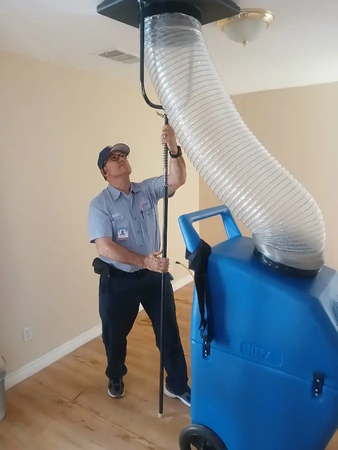 Mini Split Installation technician using HEPA equipment in Alvarado